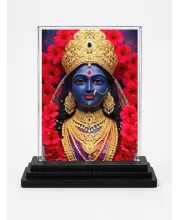 Kali Acrylic Car Dashboard Showpiece | Double-Sided Kali Photo Stand | 3 X 4 Inch Photo | Transparent Acrylic Frame With Black Base | Car Dashboard, Office & Table Decor (F72149)