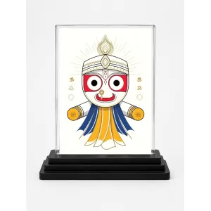 Hanuman Acrylic Car Dashboard Showpiece | Double-Sided Hanuman Photo Stand | 3 X 4 Inch Photo | Transparent Acrylic Frame With Black Base | Car Dashboard, Office & Table Decor (F72151)