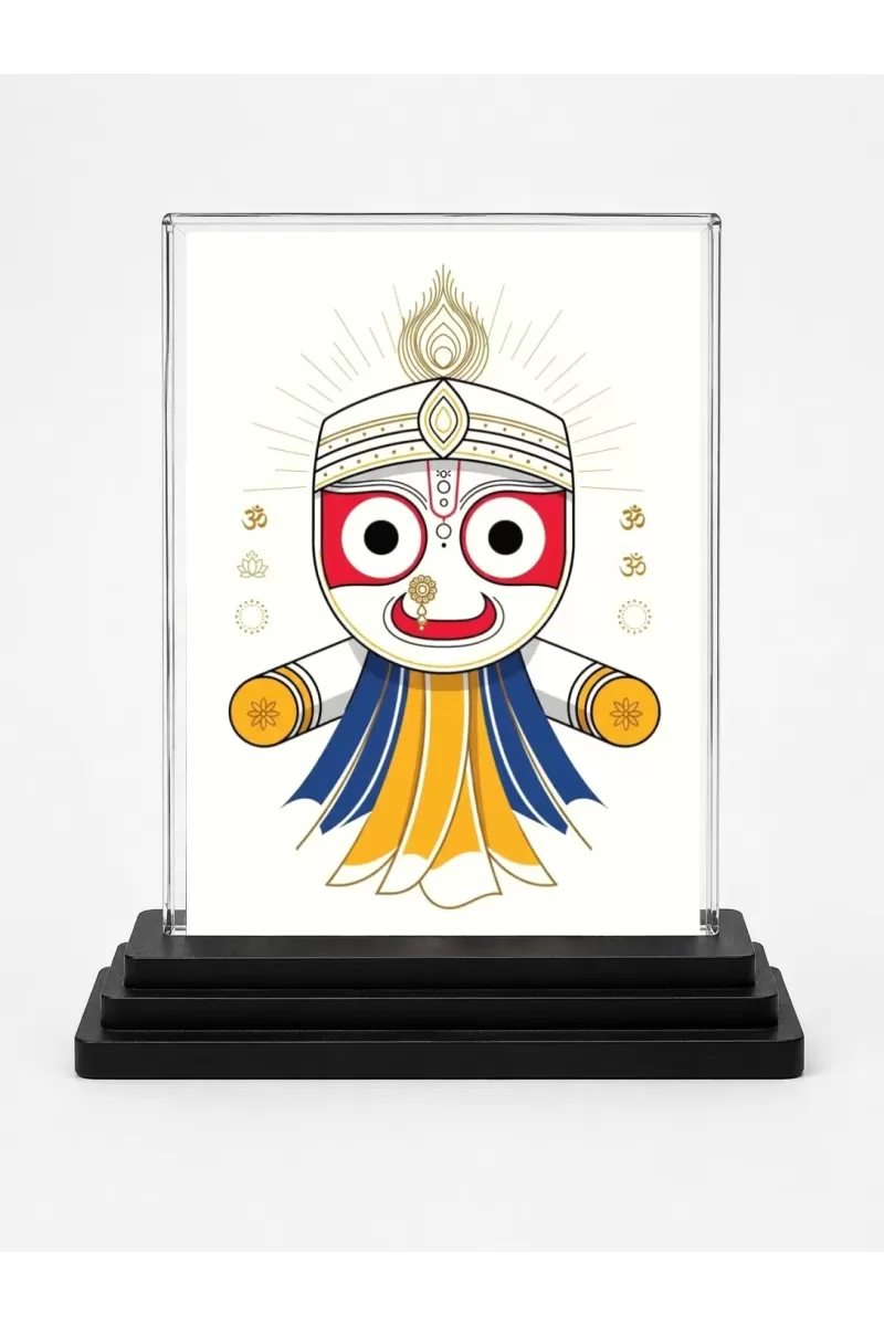 Hanuman Acrylic Car Dashboard Showpiece | Double-Sided Hanuman Photo Stand | 3 X 4 Inch Photo | Transparent Acrylic Frame With Black Base | Car Dashboard, Office & Table Decor (F72151)