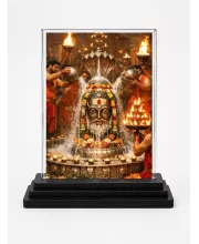 Shiva Acrylic Car Dashboard Showpiece | Double-Sided Shiva Photo Stand | 3 X 4 Inch Photo | Transparent Acrylic Frame With Black Base | Car Dashboard, Office & Table Decor (F72155)