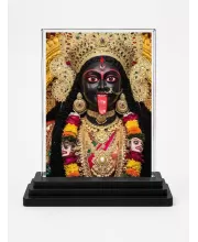 Kali Acrylic Car Dashboard Showpiece | Double-Sided Kali Photo Stand | 3 X 4 Inch Photo | Transparent Acrylic Frame With Black Base | Car Dashboard, Office & Table Decor (F72159)