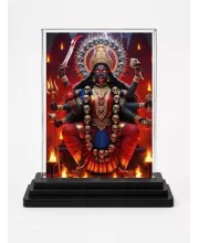 Kali Acrylic Car Dashboard Showpiece | Double-Sided Kali Photo Stand | 3 X 4 Inch Photo | Transparent Acrylic Frame With Black Base | Car Dashboard, Office & Table Decor (F72165)