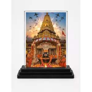 Shri Mahakaleshwar Jyotirlinga Temple Acrylic Car Dashboard Showpiece | Double-Sided Shri Mahakaleshwar Jyotirlinga Temple Photo Stand | 3 X 4 Inch Photo | Transparent Acrylic Frame With Black Base | Car Dashboard, Office & Table Decor (F72166) Shri Mahakaleshwar Jyotirlinga Temple Acrylic Car Dashboard Showpiece | Double-Sided Shri Mahakaleshwar Jyotirlinga Temple Photo Stand | 3 X 4 Inch Photo | Transparent Acrylic Frame With Black Base | Car Dashboard, Office & Table Decor (F72166)