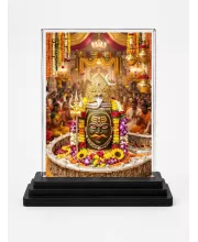 Shiva Acrylic Car Dashboard Showpiece | Double-Sided Shiva Photo Stand | 3 X 4 Inch Photo | Transparent Acrylic Frame With Black Base | Car Dashboard, Office & Table Decor (F72168)
