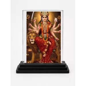 Durga Acrylic Car Dashboard Showpiece | Double-Sided Durga Photo Stand | 3 X 4 Inch Photo | Transparent Acrylic Frame With Black Base | Car Dashboard, Office & Table Decor (F72170) Durga Acrylic Car Dashboard Showpiece | Double-Sided Durga Photo Stand | 3 X 4 Inch Photo | Transparent Acrylic Frame With Black Base | Car Dashboard, Office & Table Decor (F72170)