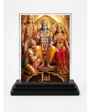 Rama Acrylic Car Dashboard Showpiece | Double-Sided Rama Photo Stand | 3 X 4 Inch Photo | Transparent Acrylic Frame With Black Base | Car Dashboard, Office & Table Decor (F72171)