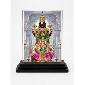 Lord Tirupati And Goddess Lakshmi Acrylic Car Dashboard Showpiece | Double-Sided Lord Tirupati And Goddess Lakshmi Photo Stand | 3 X 4 Inch Photo | Transparent Acrylic Frame With Black Base | Car Dashboard, Office & Table Decor (F72175) Lord Tirupati And Goddess Lakshmi Acrylic Car Dashboard Showpiece | Double-Sided Lord Tirupati And Goddess Lakshmi Photo Stand | 3 X 4 Inch Photo | Transparent Acrylic Frame With Black Base | Car Dashboard, Office & Table Decor (F72175)