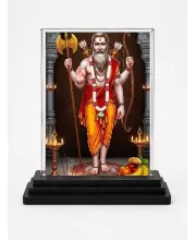 Parashurama Acrylic Car Dashboard Showpiece | Double-Sided Parashurama Photo Stand | 3 X 4 Inch Photo | Transparent Acrylic Frame With Black Base | Car Dashboard, Office & Table Decor (F72186)
