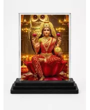 Lord Ganesha Acrylic Car Dashboard Showpiece | Double-Sided Lord Ganesha Photo Stand | 3 X 4 Inch Photo | Transparent Acrylic Frame With Black Base | Car Dashboard, Office & Table Decor (F72194)