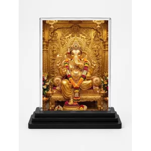 Ganesha Acrylic Car Dashboard Showpiece | Double-Sided Ganesha Photo Stand | 3 X 4 Inch Photo | Transparent Acrylic Frame With Black Base | Car Dashboard, Office & Table Decor (F72200) Ganesha Acrylic Car Dashboard Showpiece | Double-Sided Ganesha Photo Stand | 3 X 4 Inch Photo | Transparent Acrylic Frame With Black Base | Car Dashboard, Office & Table Decor (F72200)