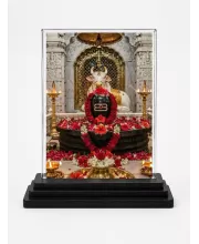Mahakaleshwar Jyotirlinga Acrylic Car Dashboard Showpiece | Double-Sided Mahakaleshwar Jyotirlinga Photo Stand | 3 X 4 Inch Photo | Transparent Acrylic Frame With Black Base | Car Dashboard, Office & Table Decor (F72202)