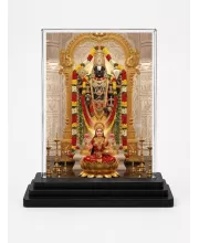 Venkateswara Acrylic Car Dashboard Showpiece | Double-Sided Venkateswara Photo Stand | 3 X 4 Inch Photo | Transparent Acrylic Frame With Black Base | Car Dashboard, Office & Table Decor (F72206)