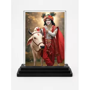 Krishna Acrylic Car Dashboard Showpiece | Double-Sided Krishna Photo Stand | 3 X 4 Inch Photo | Transparent Acrylic Frame With Black Base | Car Dashboard, Office & Table Decor (F72213) Krishna Acrylic Car Dashboard Showpiece | Double-Sided Krishna Photo Stand | 3 X 4 Inch Photo | Transparent Acrylic Frame With Black Base | Car Dashboard, Office & Table Decor (F72213)