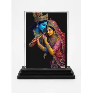 Shree Krishna And Shree Radha Acrylic Car Dashboard Showpiece | Double-Sided Shree Krishna And Shree Radha Photo Stand | 3 X 4 Inch Photo | Transparent Acrylic Frame With Black Base | Car Dashboard, Office & Table Decor (F72215) Shree Krishna And Shree Radha Acrylic Car Dashboard Showpiece | Double-Sided Shree Krishna And Shree Radha Photo Stand | 3 X 4 Inch Photo | Transparent Acrylic Frame With Black Base | Car Dashboard, Office & Table Decor (F72215)