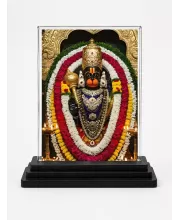 Veerabhadra Acrylic Car Dashboard Showpiece | Double-Sided Veerabhadra Photo Stand | 3 X 4 Inch Photo | Transparent Acrylic Frame With Black Base | Car Dashboard, Office & Table Decor (F72217)