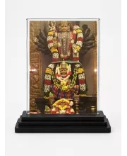Hanuman Acrylic Car Dashboard Showpiece | Double-Sided Hanuman Photo Stand | 3 X 4 Inch Photo | Transparent Acrylic Frame With Black Base | Car Dashboard, Office & Table Decor (F72220)
