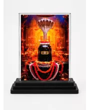 Shiva Acrylic Car Dashboard Showpiece | Double-Sided Shiva Photo Stand | 3 X 4 Inch Photo | Transparent Acrylic Frame With Black Base | Car Dashboard, Office & Table Decor (F72222)