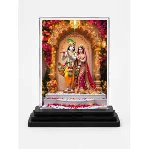 Krishna And Radha Acrylic Car Dashboard Showpiece | Double-Sided Krishna And Radha Photo Stand | 3 X 4 Inch Photo | Transparent Acrylic Frame With Black Base | Car Dashboard, Office & Table Decor (F72225) Krishna And Radha Acrylic Car Dashboard Showpiece | Double-Sided Krishna And Radha Photo Stand | 3 X 4 Inch Photo | Transparent Acrylic Frame With Black Base | Car Dashboard, Office & Table Decor (F72225)