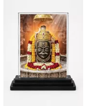 Shiva Acrylic Car Dashboard Showpiece | Double-Sided Shiva Photo Stand | 3 X 4 Inch Photo | Transparent Acrylic Frame With Black Base | Car Dashboard, Office & Table Decor (F72227)