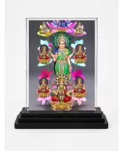 Lakshmi Acrylic Car Dashboard Showpiece | Double-Sided Lakshmi Photo Stand | 3 X 4 Inch Photo | Transparent Acrylic Frame With Black Base | Car Dashboard, Office & Table Decor (F72234)