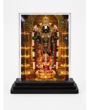 Lord Ganesha Acrylic Car Dashboard Showpiece | Double-Sided Lord Ganesha Photo Stand | 3 X 4 Inch Photo | Transparent Acrylic Frame With Black Base | Car Dashboard, Office & Table Decor (F72236)