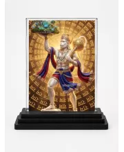 Hanuman Acrylic Car Dashboard Showpiece | Double-Sided Hanuman Photo Stand | 3 X 4 Inch Photo | Transparent Acrylic Frame With Black Base | Car Dashboard, Office & Table Decor (F72240)