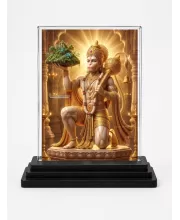 Hanuman Acrylic Car Dashboard Showpiece | Double-Sided Hanuman Photo Stand | 3 X 4 Inch Photo | Transparent Acrylic Frame With Black Base | Car Dashboard, Office & Table Decor (F72243)