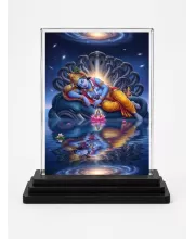 Lord Shiva Acrylic Car Dashboard Showpiece | Double-Sided Lord Shiva Photo Stand | 3 X 4 Inch Photo | Transparent Acrylic Frame With Black Base | Car Dashboard, Office & Table Decor (F72244)