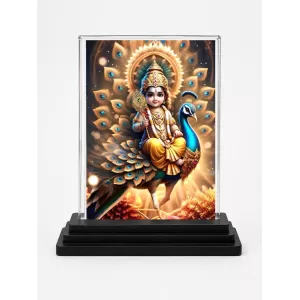 Lord Murugan Acrylic Car Dashboard Showpiece | Double-Sided Lord Murugan Photo Stand | 3 X 4 Inch Photo | Transparent Acrylic Frame With Black Base | Car Dashboard, Office & Table Decor (F72247) Lord Murugan Acrylic Car Dashboard Showpiece | Double-Sided Lord Murugan Photo Stand | 3 X 4 Inch Photo | Transparent Acrylic Frame With Black Base | Car Dashboard, Office & Table Decor (F72247)