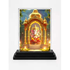 Ganesha Acrylic Car Dashboard Showpiece | Double-Sided Ganesha Photo Stand | 3 X 4 Inch Photo | Transparent Acrylic Frame With Black Base | Car Dashboard, Office & Table Decor (F72252) Ganesha Acrylic Car Dashboard Showpiece | Double-Sided Ganesha Photo Stand | 3 X 4 Inch Photo | Transparent Acrylic Frame With Black Base | Car Dashboard, Office & Table Decor (F72252)