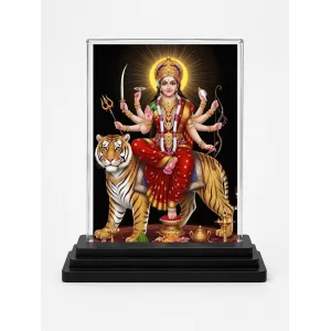 Durga Acrylic Car Dashboard Showpiece | Double-Sided Durga Photo Stand | 3 X 4 Inch Photo | Transparent Acrylic Frame With Black Base | Car Dashboard, Office & Table Decor (F72256) Durga Acrylic Car Dashboard Showpiece | Double-Sided Durga Photo Stand | 3 X 4 Inch Photo | Transparent Acrylic Frame With Black Base | Car Dashboard, Office & Table Decor (F72256)