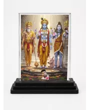 Rama Acrylic Car Dashboard Showpiece | Double-Sided Rama Photo Stand | 3 X 4 Inch Photo | Transparent Acrylic Frame With Black Base | Car Dashboard, Office & Table Decor (F72259)