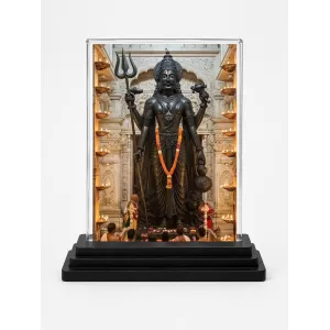Shiva Acrylic Car Dashboard Showpiece | Double-Sided Shiva Photo Stand | 3 X 4 Inch Photo | Transparent Acrylic Frame With Black Base | Car Dashboard, Office & Table Decor (F72260)