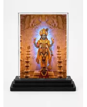 Vishnu Acrylic Car Dashboard Showpiece | Double-Sided Vishnu Photo Stand | 3 X 4 Inch Photo | Transparent Acrylic Frame With Black Base | Car Dashboard, Office & Table Decor (F72262)