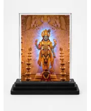 Vishnu Acrylic Car Dashboard Showpiece | Double-Sided Vishnu Photo Stand | 3 X 4 Inch Photo | Transparent Acrylic Frame With Black Base | Car Dashboard, Office & Table Decor (F72263)