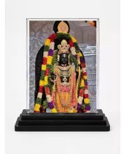 Ram Lalla Acrylic Car Dashboard Showpiece | Double-Sided Ram Lalla Photo Stand | 3 X 4 Inch Photo | Transparent Acrylic Frame With Black Base | Car Dashboard, Office & Table Decor (F72280)