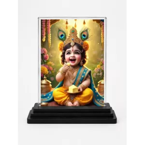 Krishna Acrylic Car Dashboard Showpiece | Double-Sided Krishna Photo Stand | 3 X 4 Inch Photo | Transparent Acrylic Frame With Black Base | Car Dashboard, Office & Table Decor (F72288) Krishna Acrylic Car Dashboard Showpiece | Double-Sided Krishna Photo Stand | 3 X 4 Inch Photo | Transparent Acrylic Frame With Black Base | Car Dashboard, Office & Table Decor (F72288)