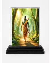 Ram Acrylic Car Dashboard Showpiece | Double-Sided Ram Photo Stand | 3 X 4 Inch Photo | Transparent Acrylic Frame With Black Base | Car Dashboard, Office & Table Decor (F72289)