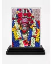 Kali Acrylic Car Dashboard Showpiece | Double-Sided Kali Photo Stand | 3 X 4 Inch Photo | Transparent Acrylic Frame With Black Base | Car Dashboard, Office & Table Decor (F72290)