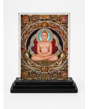 Mahavira Acrylic Car Dashboard Showpiece | Double-Sided Mahavira Photo Stand | 3 X 4 Inch Photo | Transparent Acrylic Frame With Black Base | Car Dashboard, Office & Table Decor (F72296)