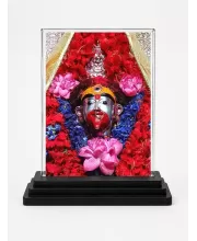 Ganesha Acrylic Car Dashboard Showpiece | Double-Sided Ganesha Photo Stand | 3 X 4 Inch Photo | Transparent Acrylic Frame With Black Base | Car Dashboard, Office & Table Decor (F72299)