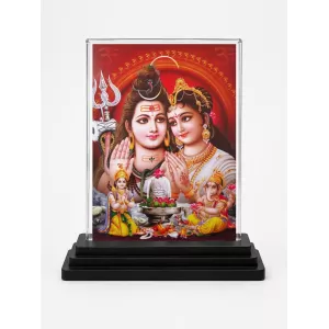 Lord Shiv And Goddess Durga Acrylic Car Dashboard Showpiece | Double-Sided Lord Shiv And Goddess Durga Photo Stand | 3 X 4 Inch Photo | Transparent Acrylic Frame With Black Base | Car Dashboard, Office & Table Decor (F72305) Lord Shiv And Goddess Durga Acrylic Car Dashboard Showpiece | Double-Sided Lord Shiv And Goddess Durga Photo Stand | 3 X 4 Inch Photo | Transparent Acrylic Frame With Black Base | Car Dashboard, Office & Table Decor (F72305)