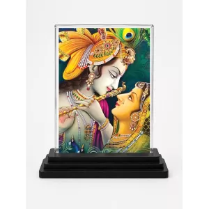 Shree Krishna And Shree Radha Acrylic Car Dashboard Showpiece | Double-Sided Shree Krishna And Shree Radha Photo Stand | 3 X 4 Inch Photo | Transparent Acrylic Frame With Black Base | Car Dashboard, Office & Table Decor (F72307) Shree Krishna And Shree Radha Acrylic Car Dashboard Showpiece | Double-Sided Shree Krishna And Shree Radha Photo Stand | 3 X 4 Inch Photo | Transparent Acrylic Frame With Black Base | Car Dashboard, Office & Table Decor (F72307)