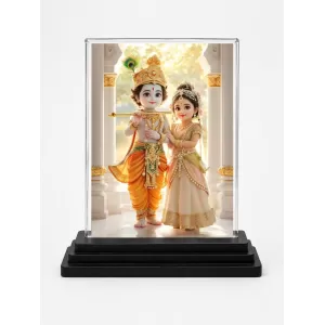 Baby Krishna And Baby Radha Acrylic Car Dashboard Showpiece | Double-Sided Baby Krishna And Baby Radha Photo Stand | 3 X 4 Inch Photo | Transparent Acrylic Frame With Black Base | Car Dashboard, Office & Table Decor (F72313) Baby Krishna And Baby Radha Acrylic Car Dashboard Showpiece | Double-Sided Baby Krishna And Baby Radha Photo Stand | 3 X 4 Inch Photo | Transparent Acrylic Frame With Black Base | Car Dashboard, Office & Table Decor (F72313)