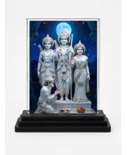 Ram Darbar Acrylic Car Dashboard Showpiece | Double-Sided Ram Darbar Photo Stand | 3 X 4 Inch Photo | Transparent Acrylic Frame With Black Base | Car Dashboard, Office & Table Decor (F72315)