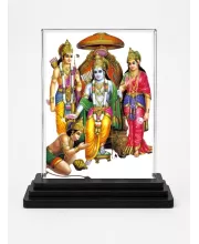 Lord Lord Rama Acrylic Car Dashboard Showpiece | Double-Sided Lord Lord Rama Photo Stand | 3 X 4 Inch Photo | Transparent Acrylic Frame With Black Base | Car Dashboard, Office & Table Decor (F72316)