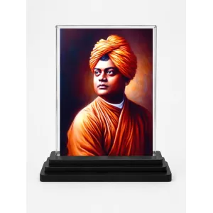 Swami Vivekananda Acrylic Car Dashboard Showpiece | Double-Sided Swami Vivekananda Photo Stand | 3 X 4 Inch Photo | Transparent Acrylic Frame With Black Base | Car Dashboard, Office & Table Decor (F72332) Swami Vivekananda Acrylic Car Dashboard Showpiece | Double-Sided Swami Vivekananda Photo Stand | 3 X 4 Inch Photo | Transparent Acrylic Frame With Black Base | Car Dashboard, Office & Table Decor (F72332)