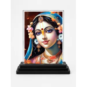 Radha Acrylic Car Dashboard Showpiece | Double-Sided Radha Photo Stand | 3 X 4 Inch Photo | Transparent Acrylic Frame With Black Base | Car Dashboard, Office & Table Decor (F72334) Radha Acrylic Car Dashboard Showpiece | Double-Sided Radha Photo Stand | 3 X 4 Inch Photo | Transparent Acrylic Frame With Black Base | Car Dashboard, Office & Table Decor (F72334)