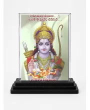 Lord Lord Rama Acrylic Car Dashboard Showpiece | Double-Sided Lord Lord Rama Photo Stand | 3 X 4 Inch Photo | Transparent Acrylic Frame With Black Base | Car Dashboard, Office & Table Decor (F72341)