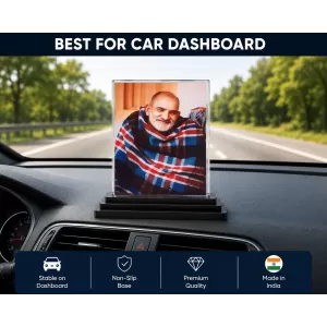 Neem Karoli Baba Acrylic Car Dashboard Showpiece | Double-Sided Neem Karoli Baba Photo Stand | 3 X 4 Inch Photo | Transparent Acrylic Frame With Black Base | Car Dashboard, Office & Table Decor (F71056) Neem Karoli Baba Acrylic Car Dashboard Showpiece | Double-Sided Neem Karoli Baba Photo Stand | 3 X 4 Inch Photo | Transparent Acrylic Frame With Black Base | Car Dashboard, Office & Table Decor (F71056)
